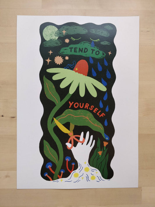 Tend to Yourself Illustrated Print