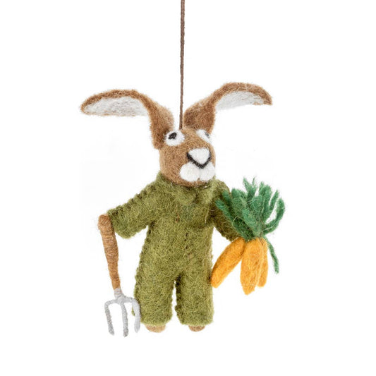 Gordon the Gardening Hare Felt Decoration