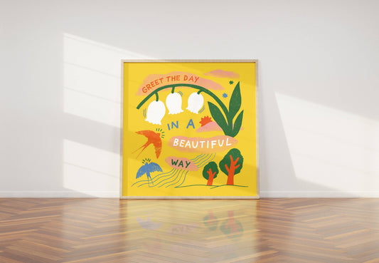Greet the Day Illustrated Print