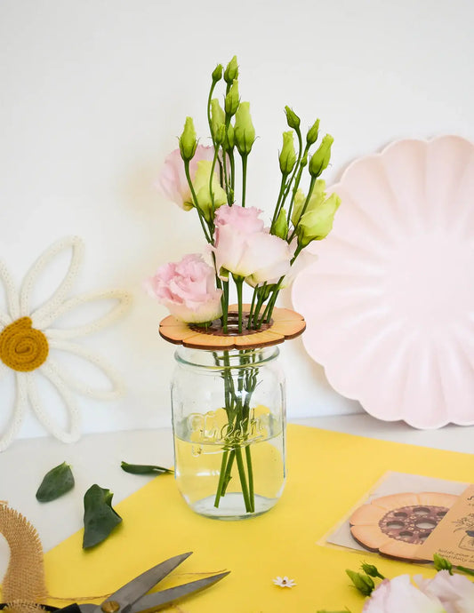 Sunflower Wooden Stem Frog Sorter