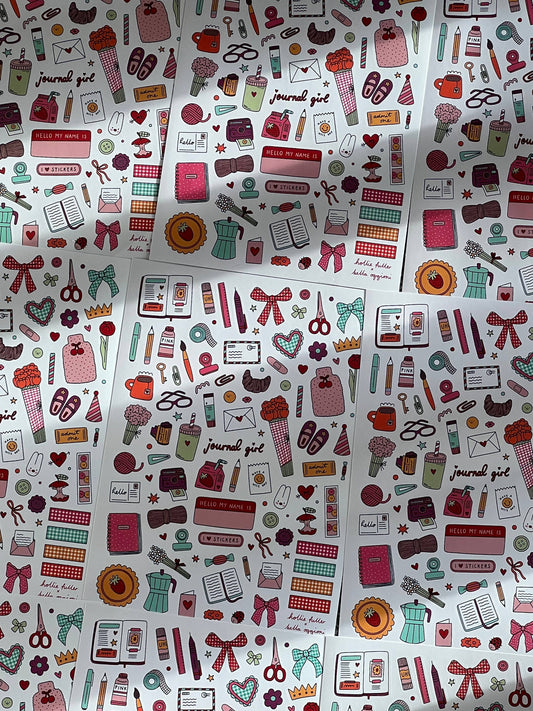 Journal Girl Sticker Sheet