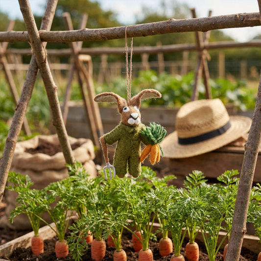 Gordon the Gardening Hare Felt Decoration