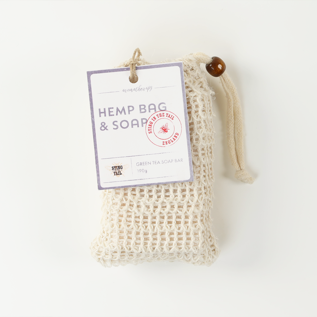Green Tea Soap & Exfoliating Hemp Bag