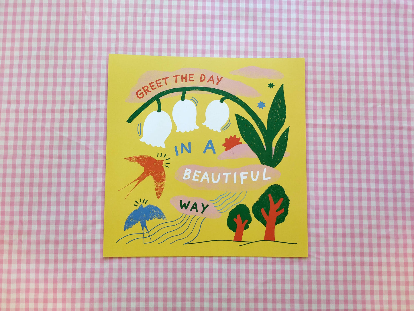 Greet the Day Illustrated Print