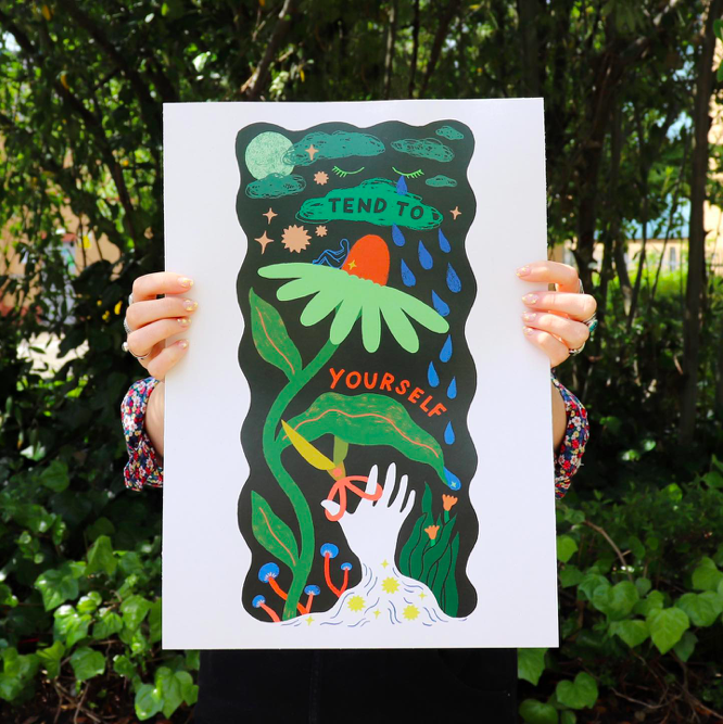 Tend to Yourself Illustrated Print