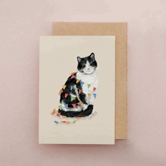 Bunting Cat Card