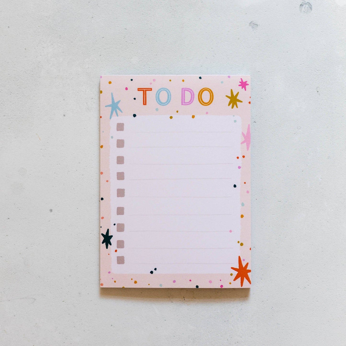 Colourful Stars To Do A6 Pad