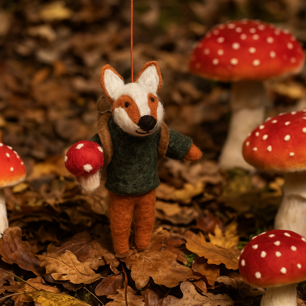 Frankie Foraging Fox Felt Decoration