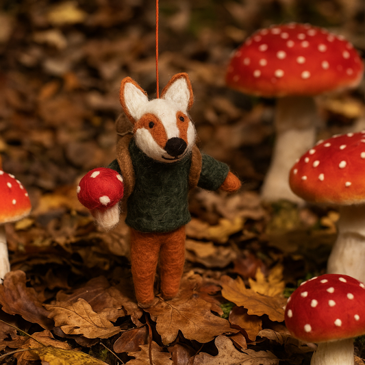 Frankie Foraging Fox Felt Decoration