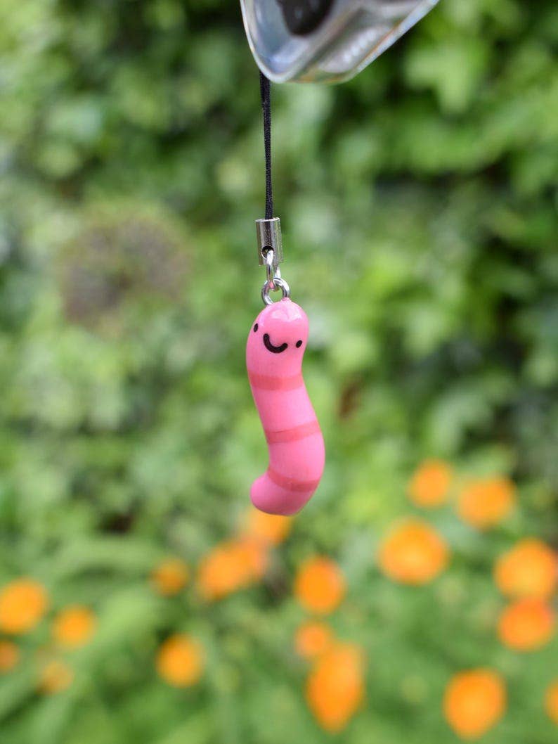 Handmade Worm Phone Charm