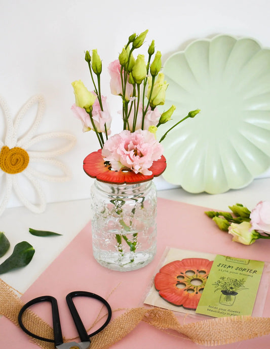 Pink Wooden Stem Frog Sorter