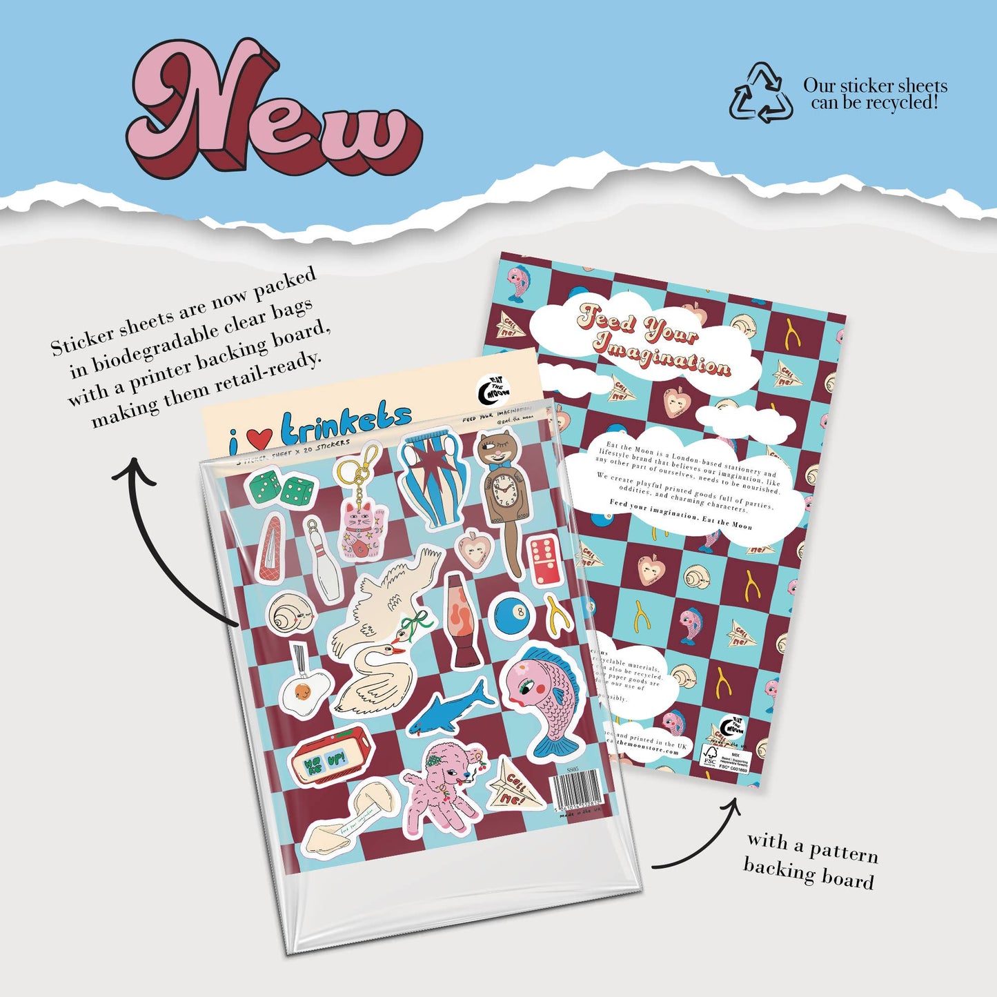 A5 junk journal sticker sheet, trinket design, scrapbooking