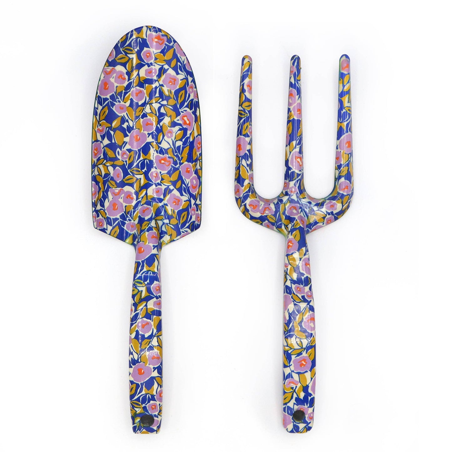 Fork and Trowel Garden Tool Set - Floral Design
