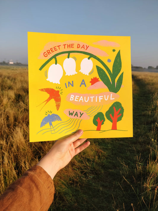 Greet the Day Illustrated Print
