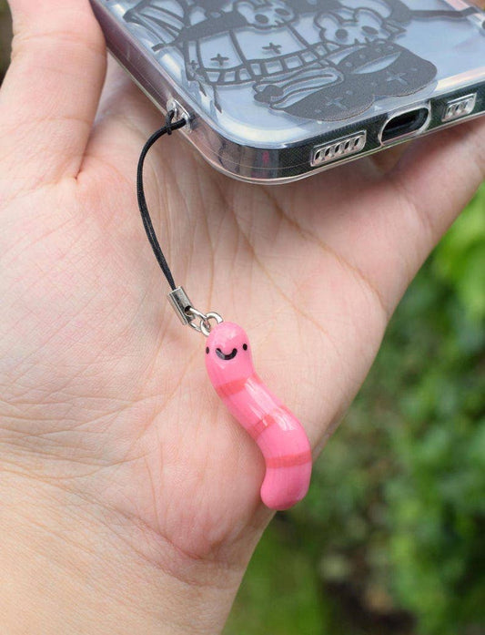 Handmade Worm Phone Charm