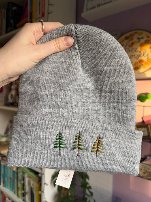 Embroidered Adult Beanie Hat Trees - Imperfect