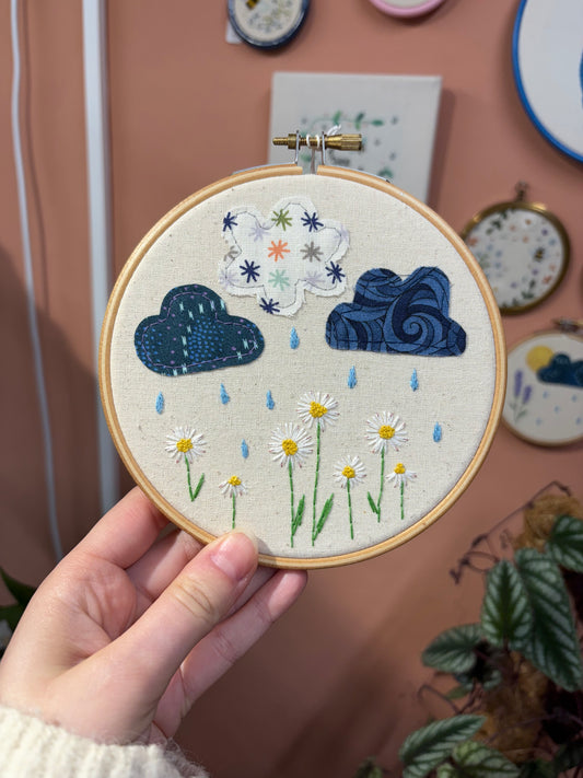 Daisies Rain Embroidery