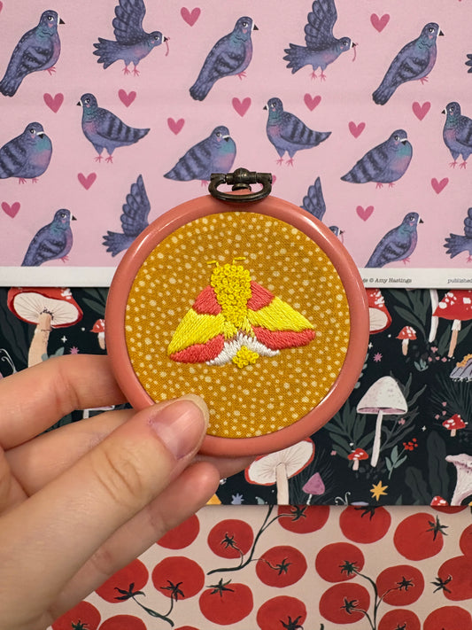 Mini Rosy Maple Moth Embroidery