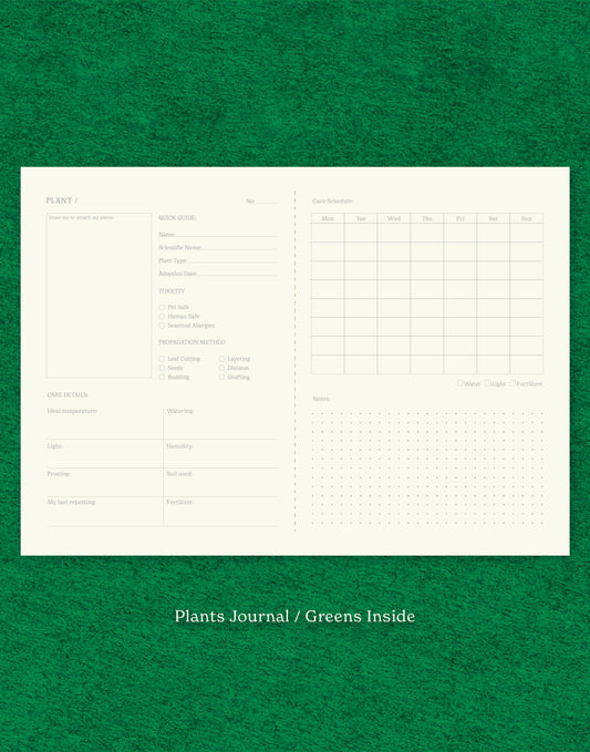 Plants Care Journal - Green
