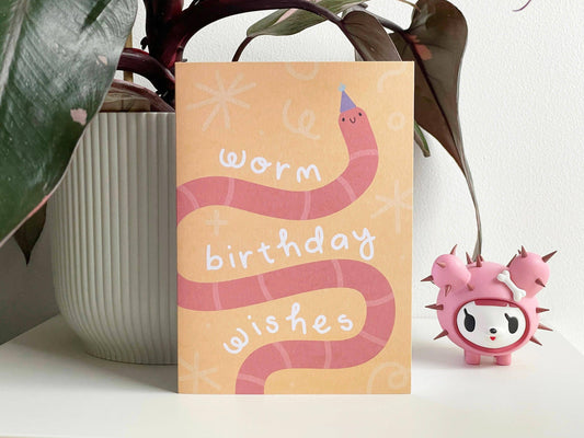 Worm Birthday Wishes Card