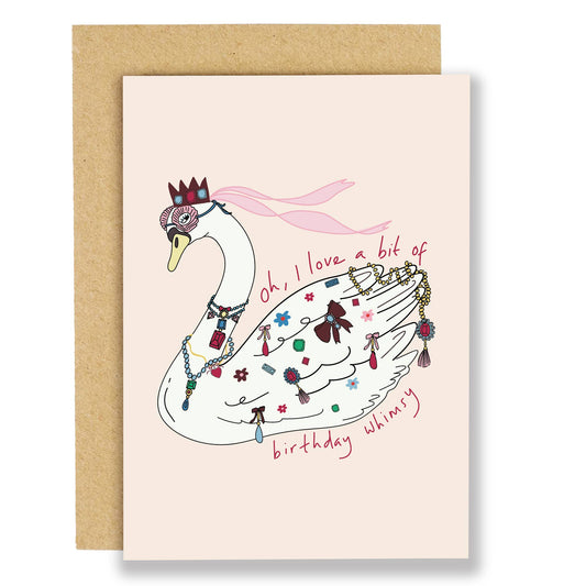 Birthday Whimsy Swan Card