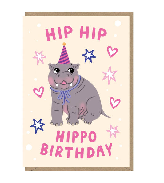 Hip Hip Hippo Birthday Card