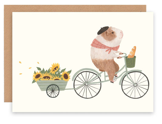 Guinea Pig Bicycle Card